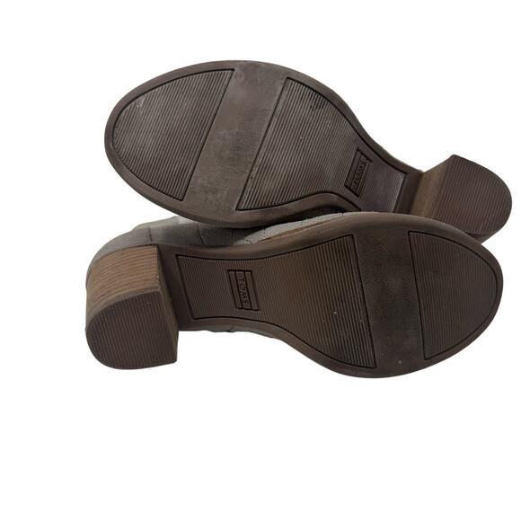 TOMS Women's Suede Peep-Toe Block-Heel Booties US W 5.5 — Gently Used - Picture 7 of 8